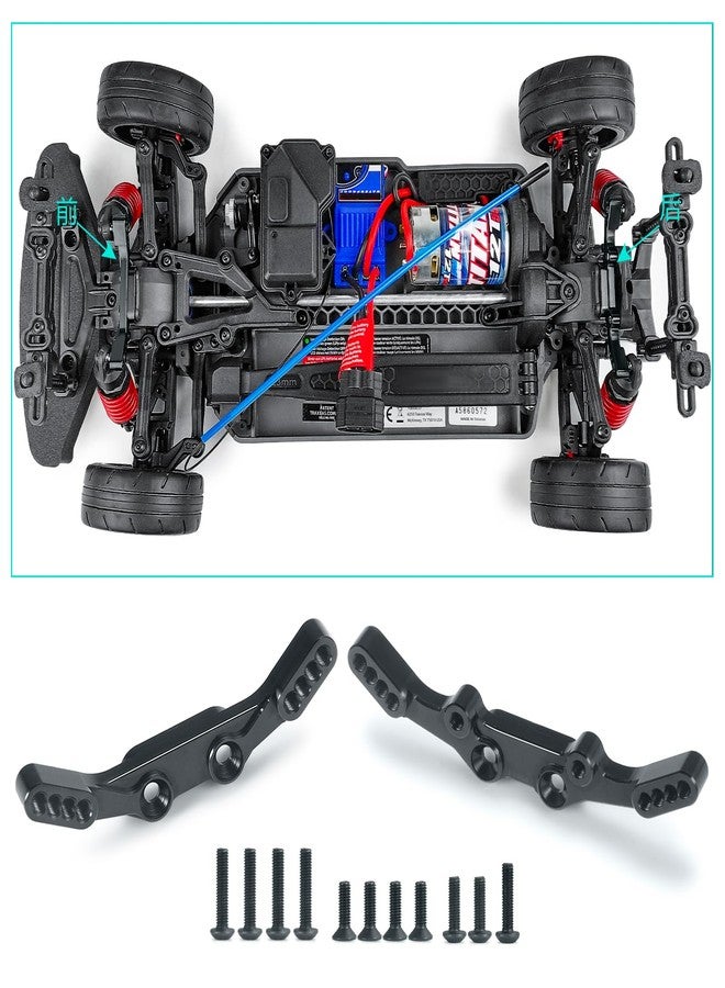 JGGZONE Aluminum Front & Rear Shock Tower Upgrade Parts for 1/10 Tra-xxas Ford GT 4-Tec 2.0 Replacement of Part, Black - Image 5